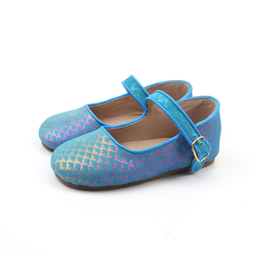Smile Baby New Design Genuine Leather Dress Flat Mary Jane Shiny Leather Hard Sole Party Kids Sandals Girls For Summer
