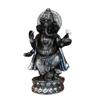 Décoration Feng Shui sur mesure pour la maison, artisanat en résine pour la méditation, statue indienne de Bouddha éléphant debout avec halo