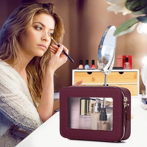 Trousse de Maquillage Portable <span class=keywords><strong>en</strong></span> Similicuir PU Haut de Gamme Royal Fair avec Fermeture Éclair Dorée pour Voyage et Articles Personnels - Product Image 4