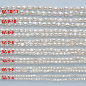 2a3a4a Nugget Loose chuỗi ngọc trai 3-12mm Baroque nước ngọt phẳng hạt ngọc trai sợi bán buôn bất thường ngọc trai tự nhiên flatback - Product Image 2