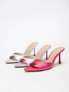 Chaussures à talons hauts pour femmes en PU souple avec rivets, design de créateur, soutien de la voûte plantaire super élevé, bout pointu, sexy, à enfiler - Product Image 2