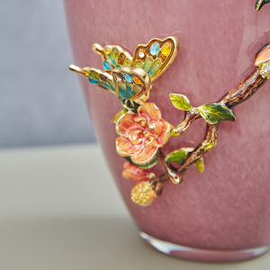 Jarrón de <span class=keywords><strong>Cristal</strong></span> SANLOREN para Decoración del Hogar, Estilo Moderno y Lujoso, <span class=keywords><strong>Cristal</strong></span> Transparente, Tamaño Pequeño, Color <span class=keywords><strong>Rojo</strong></span> Púrpura, para Mesa o Escritorio, Jarrón de Sobremesa Verde - Product Image 5