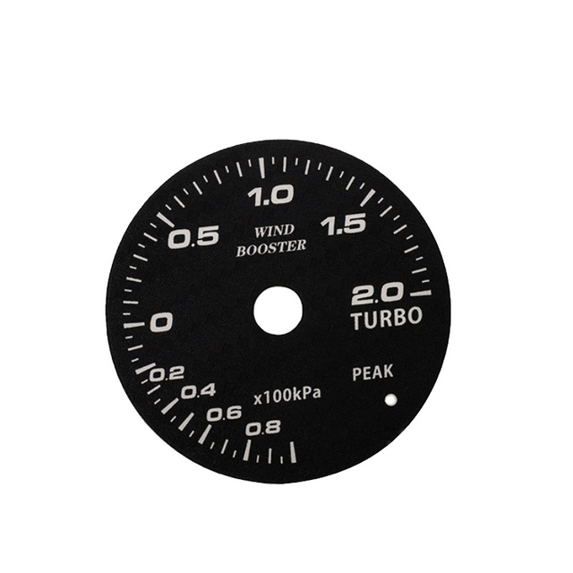 Digital Silk Screen Printed Custom 2D Car Tachometer Display Meter Dial Face Overlay with LED Backlight Matte PC Material