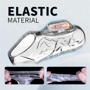 Neues Design Wieder verwendbares Silikon-Penis-Penis-Ärmel Vibrierendes Sexspielzeug für Erwachsene mit Verzögerung szeit kondomen - Product Image 3