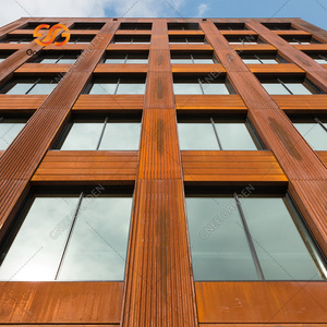 Panneaux muraux décoratifs extérieurs modernes en acier Corten découpés au laser avec design perforé pour murs-rideaux - Product Image 5