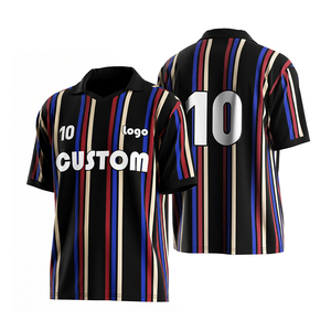 Maillot de football rétro personnalisé pour homme, coupe ample, épaules tombantes, style streetwear vintage, col polo, fabrication sur mesure par sublimation - Product Image 1