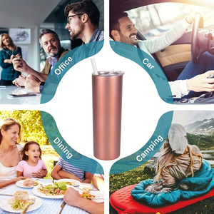 Colorful Eco-Friendly Stainless Steel Vacuum Tumbler with Lid Straw Double Wall Insulated Cold <b>Hot</b> <b>Drink</b> Cup for Office Travel - Product Image 4