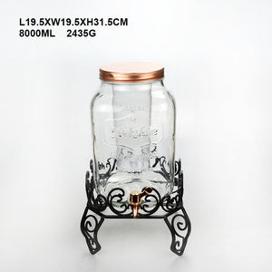 8 grande capacité bière Cocktail jus eau verre bocal fête Bar café cantine Restaurant accessoire verre pot avec robinet - Product Image 5