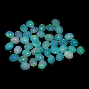 Paraiba ethiopian OPAL Cabochon ล็อตขนาด5x4มม. และทรงรีโอปอลทรงหลังเบี้ย - Product Image 2