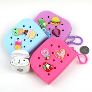 Portable Silicone Small Items Storage Bag Zipper Closure Candy <b>Square</b> Coin Purse Bank Card Earphones <b>Key</b> Lipstick Organizer - Product Image 1