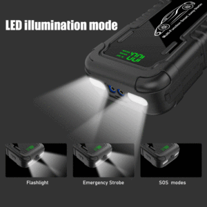 Nouvel Arrivage Démarreur de Voiture Puissant 2000A de crête 20000mAh 50W avec Écran Numérique, <span class=keywords><strong>Batterie</strong></span> Externe et <span class=keywords><strong>Booster</strong></span> de <span class=keywords><strong>Batterie</strong></span> Auto 12V LED – Prix Abordable - Product Image 2