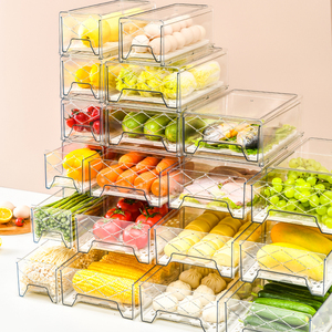 Wholesale Clear Stackable Storage Container Refrigerator Fridge plastic Storage Box