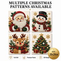 Kit de Peinture Diamant de Noël en Gros, Motif Père Noël et Renne, 5D DIY, Broderie Point de Croix en Strass, Cadeau de Fêtes