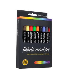 Fournitures d'art professionnelles personnalisées OEM 20 pièces marqueur <span class=keywords><strong>de</strong></span> tissu permanent à pointe fine pour dessiner et dessiner dans le textile - Product Image 1