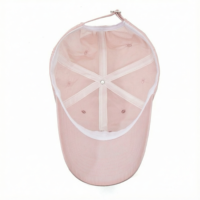 Casquette de baseball d'été pour femme, rose, non structurée, avec logo personnalisé, en polyester, 6 panneaux, grande taille, séchage rapide, pour le sport et l'extérieur