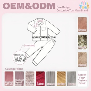 Pyjamas pour filles, ensembles de nuit personnalisés OEM, imprimés de Noël, en soie de lait douce, pantalon long, confortables pour les tout-petits, toutes saisons, vente en gros - Product Image 2