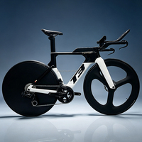 Vélo de course de triathlon léger 700C en carbone, vélo de route TT 24 vitesses, transmission sans fil, cadre et roues aérodynamiques, freins à disque hydrauliques