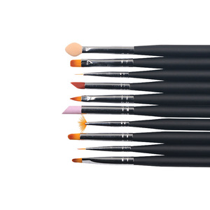 Ensemble de pinceaux en nylon pour nail art, pinceaux éventail, stylos de sculpture et de polissage de cristaux pour le mélange de gel UV et le dessin floral - Product Image 1