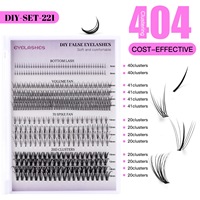 Marque privée Cluster Cils En Gros Diy Kit D'extension De Cils Cluster Lash C D Curl Bande Individuelle Extension De Cils Ensemble