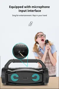 Speaker Subwoofer Model Baru, Pengeras Suara Karaoke Nirkabel dengan Mikrofon untuk Pemutar Pesta Luar Ruangan