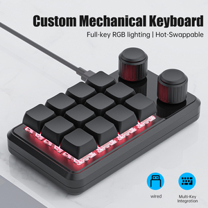 <span class=keywords><strong>Clavier</strong></span> mécanique mini USB-C filaire RGB SIKAI à 12 touches et 2 boutons, contrôleur de raccourcis pour la montage vidéo, la conception audio, le codage - Product Image 3