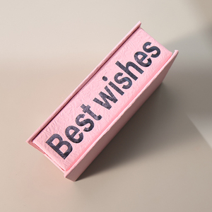 Pink Texture <b>Book</b> Style Magnetic Flip Gift <b>Box</b> Luxury Packaging Custom Logo Size - Product Image 3