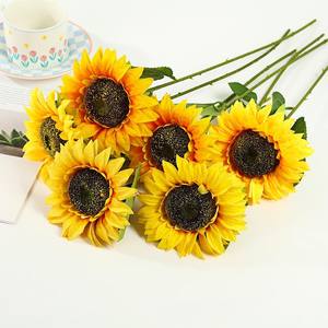 Adorno de Girasol Artificial, Rama Individual, Flor de Seda de Alta Simulación, Decoración para el Hogar, Flor Artificial para Sala de Estar - Product Image 4