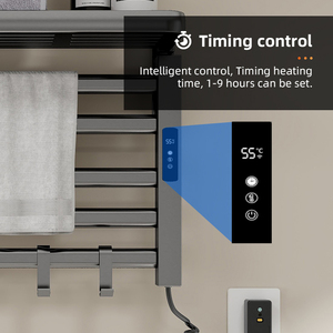 Badkameraccessoires Ruimtebesparende aluminium handdoekdroger Intelligente handdoekverwarmer met timer Wandmontage - Product Image 4
