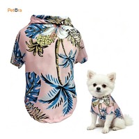 Chemise Hawaïenne pour Chien Petora à Motif Floral Tropical Ananas sur Fond Blanc, Respirante et Boutonnée, Idéale pour l'Été – Nouvelle Collection à Succès