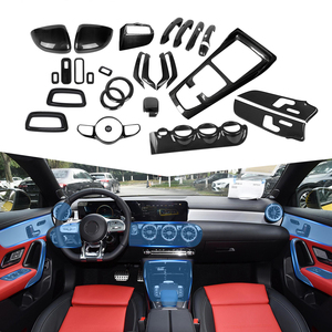 Karbon Fiber araba iç direksiyon çerçeve Trim Dashboard havalandırma kapağı Mercedes Benz CLA Class W177 CLA200 C118 için 2020 + - Product Image 2