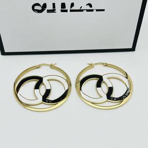 <span class=keywords><strong>Orecchini</strong></span> a Cerchio in Acciaio Inossidabile Placcato Oro Stile Retrò Europeo Americano di Tendenza, Design Geometrico Ispirato ai Grandi Nomi, Stile Buddista - Vendita Calda - Product Image 4