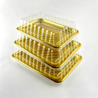 0042 Wenpak Piring Kue Sekali Pakai Bahan PET Food Grade Warna Emas Multi Warna Kemasan Blister Tebal untuk Cokelat Pizza Permen