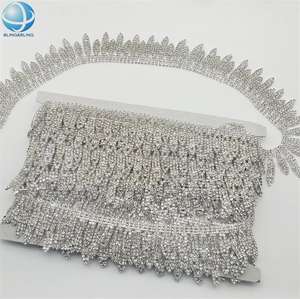 Strass lucido artiglio di cristallo con catena con frange per donna abito da sera abito da sposa accessori per la realizzazione di abbigliamento - Product Image 4