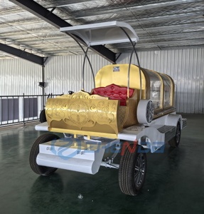 Golden Horse Drawn Funeral Special Transportation Funeral Hearse Carriage Coffin Car Hearse Fo Sale - Product Image 5