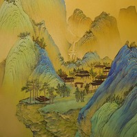Tableau mural paysager mille milles, style chinois moderne, en laiton brun, fait main, lavable, pour salon