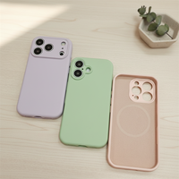 Casing Silikon Cair Magnetik Warna Solid Pelindung Kamera, Cocok untuk Casing Ponsel iPhone 18ProMax 17 Air 16 15 Plus