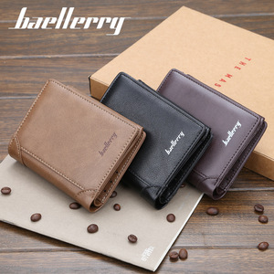 กระเป๋าสตางค์แบบสั้นสำหรับผู้ชายแบรนด์ Baellerry สีกาแฟ ช่องใส่บัตรหลายช่อง กระเป๋าใส่เหรียญแบบมีซิป ใช้ได้ทุกวัน - Product Image 4
