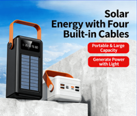 Batterie externe solaire 80000mAh étanche, chargeur portable d'extérieur avec double USB et lampe torche, idéal pour le camping et les situations d'urgence en randonnée