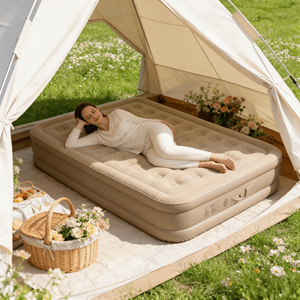 Lit d'air gonflable pour le <span class=keywords><strong>camping</strong></span> avec pompe intégrée, matelas gonflable portable imperméable et anti-fuite pour les voyages, la maison et les invités - Product Image 3