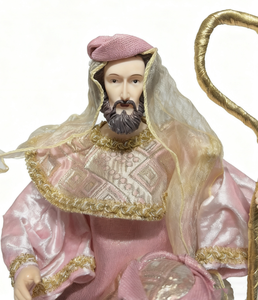 Set Presepe Natalizio <span class=keywords><strong>Rosa</strong></span> Glitterato - Statuine della Sacra Famiglia per Decorazioni Religiose Festive - Product Image 5