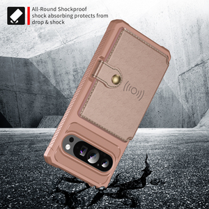Envío Directo para Google Pixel 9Pro XL contraportada cartera cuero TPU funda para Pixel 9 9Pro 8A funda con tarjetero magnético - Product Image 3