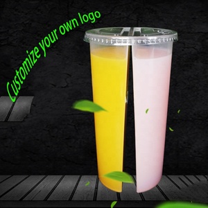 All'ingrosso negozio di tè gemello <span class=keywords><strong>mezza</strong></span> <span class=keywords><strong>tazza</strong></span> 24oz monouso <span class=keywords><strong>tazza</strong></span> di Modulare spessa di plastica con coperchio opzionale - Product Image 2