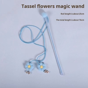 Interactive Movement <b>Cat</b> Toy Flower Shape <b>Plush</b> <b>Cat</b> Teaser Pole with Bells Made of Plastic for Pets - Product Image 5