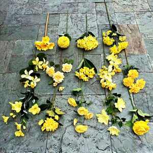 Fabricants de fleurs artificielles LO-720, fleurs en soie jaunes en gros, décoration de centre de table pour mariage et événements - Product Image 2