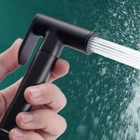 GEE-N Robinet de bidet Shattaf en laiton, ensemble de douche sanitaire mural, pulvérisateur de bidet pour toilettes, finition or brossé et noir