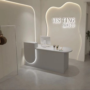 Mostrador de Recepción Moderno y Minimalista para Salón de Belleza, Bar o Tienda, con Caja Registradora Pequeña, Color Personalizado - Product Image 3