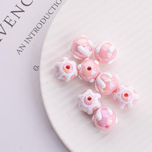 Perles rondes en acrylique peintes à la main pour accessoires de bricolage, thème Cirque Amusant pour Enfants, Marque JC Chine - Product Image 2