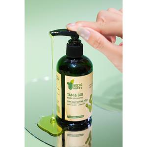 Gel douche liquide vert 2 en 1, shampoing et gel douche, gel douche aux herbes, extrait naturel de cactus, menthe poivrée, nettoyage en profondeur, 150 ml, Vietnam - Product Image 6