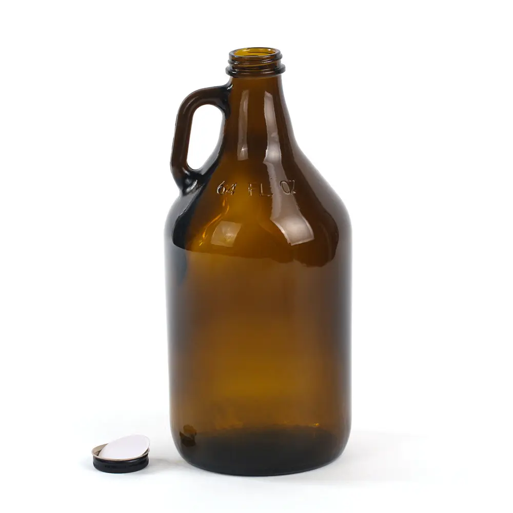 Visualizza l'immagine più grande aggiungi al confronto condividi 1.89L colore verde/ambra 64oz growler glass wine bottles produttore California Glass