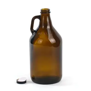 View larger image Add to Compare Share 1.89L green / amber color 64oz growler glass wine bottles manufacturer California Glass